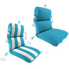 Jordan Manufacturing Patio Cushion Set - Turquoise Cabana Striped