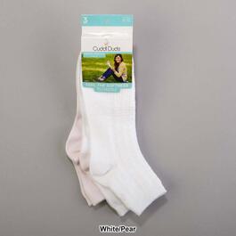 Womens Cuddl Duds&#174; 3pk. Vertical Twist Solid Ankle Socks