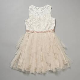 Girls &#40;7-16&#41; Rare Editions Lace Corkscrew Dress