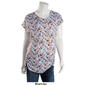 Womens Due Time Short Sleeve Floral Criss Cross Maternity Tee - image 3
