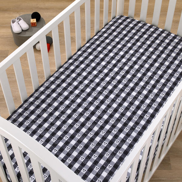 Disney Mickey Mouse Plaid Mini Fitted Crib Sheet