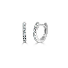 Diamond Classics(tm) 14kt. White Gold Diamond Hoop Earrings