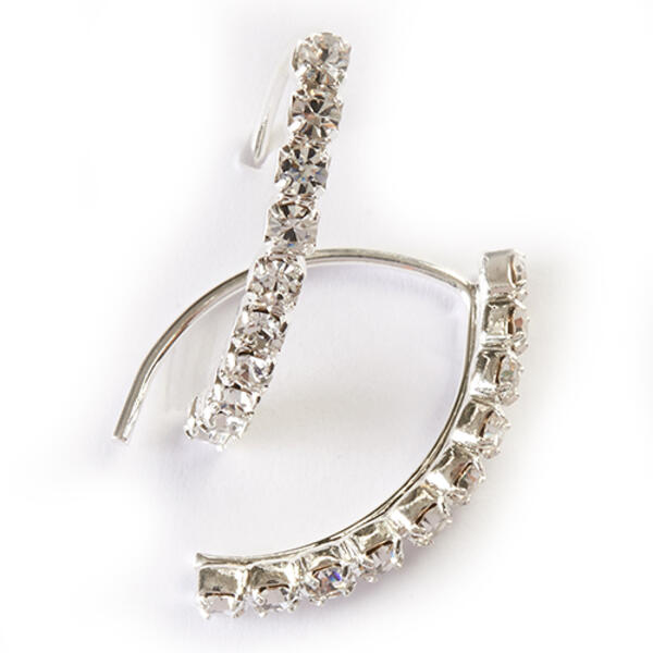 Rosa Rhinestones Crystal Accent Curved Earrings - image 