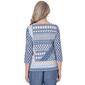 Womens Alfred Dunner Blue Bayou Knit Geometric Blouse - image 3