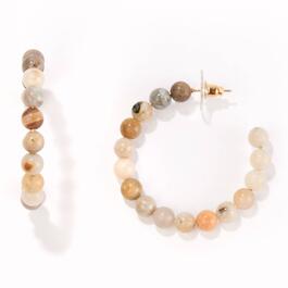 Ashley Cooper&#40;tm&#41; Gold-Tone Multi-Bead Hoop Earrings