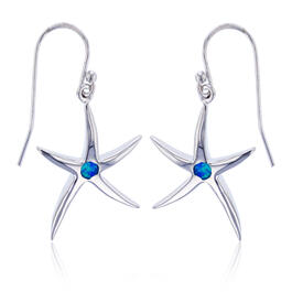 Gemstone Classics&#40;tm&#41; Created Blue Opal Star Drop Earrings