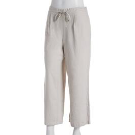 Womens Per Se Solid Linen Capri Pants