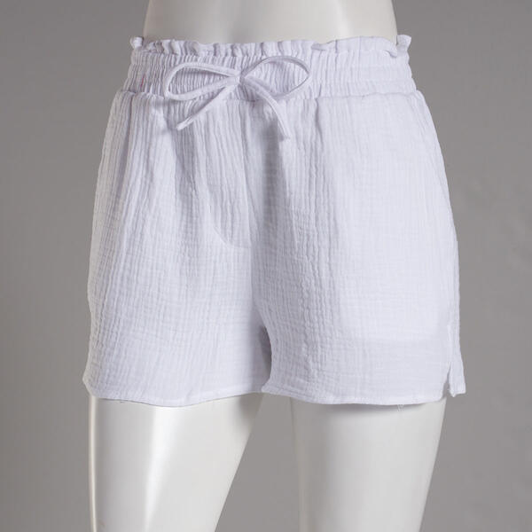 Juniors No Comment Resort Crinkle Gauze Cotton Shorts - image 