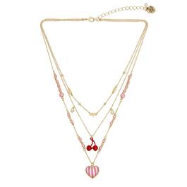 Betsey Johnson Heart Charm Layered Necklace