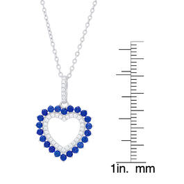 Gianni Argento Lab Created Blue Spinel & Sapphire Heart Pendant