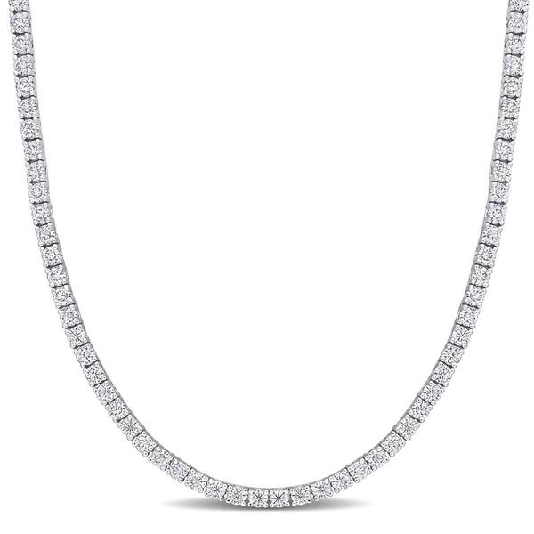 Sterling Silver 12 1/2ctw. Dew Moissanite Tennis Necklace - image 