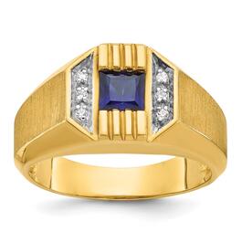 Mens Gentlemens Classics&#40;tm&#41; 14kt. Gold Created Small Sapphire Ring