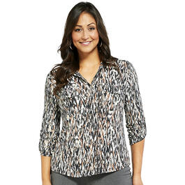 Womens Emily Daniels 3/4 Sleeve Roll Disco Dot Anstract Blouse