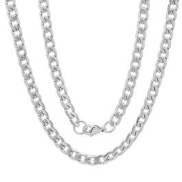 Mens Steeltime Stainless Steel Accented Cuban Chain