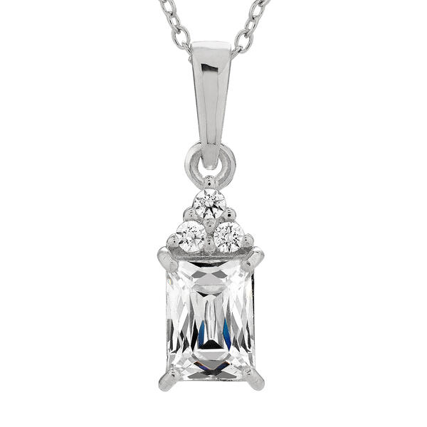 Forever New Baguette White Cubic Zirconia Pendant Necklace - image 