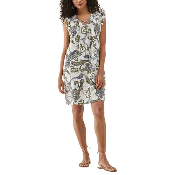 Plus Size Ella Rafaella&#40;R&#41; Batik Print Pintuck Sleeveless Dress - image 