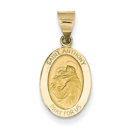 Unisex Gold Classics&#40;tm&#41; 14kt. Gold St. Anthony Medal Pendant