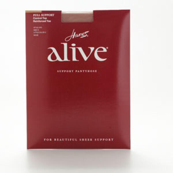 Womens Hanes&#40;R&#41; Alive Control Top Reinforced Toe Pantyhose - image 