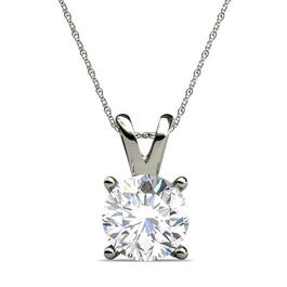 Parikhs 14kt. White Gold Round Diamond Pendant Necklace