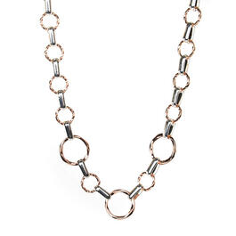 Wearable Art Silver & Rose Gold-Tone Link Necklace