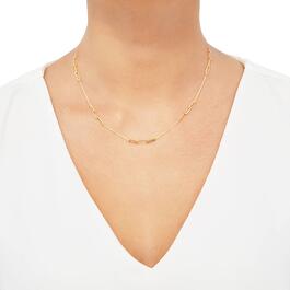 Gold Classics&#8482; Solid Paperclip Station on Cable Chain Necklace
