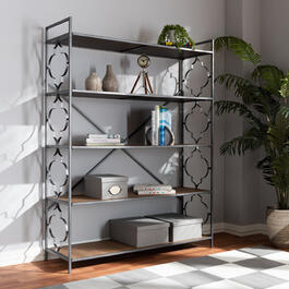 Baxton Studio Mirna 5 Shelf Quatrefoil Accent Bookcase