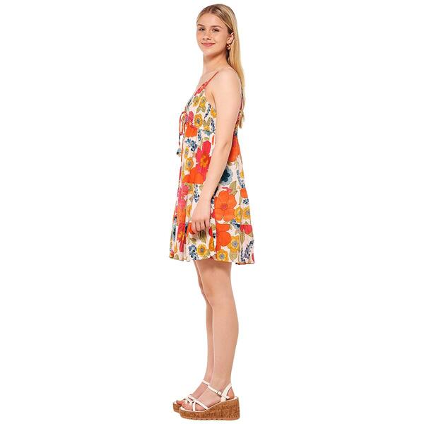 Juniors Angie Far Out Smocked Slip Shift Dress