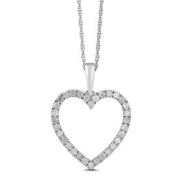 Sterling Silver 1/4cttw. Lab Grown Diamond Heart Pendant