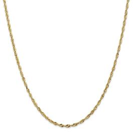 Unisex Gold Classics&#40;tm&#41; 2.5mm. 14k Diamond Cut Light Rope Necklace