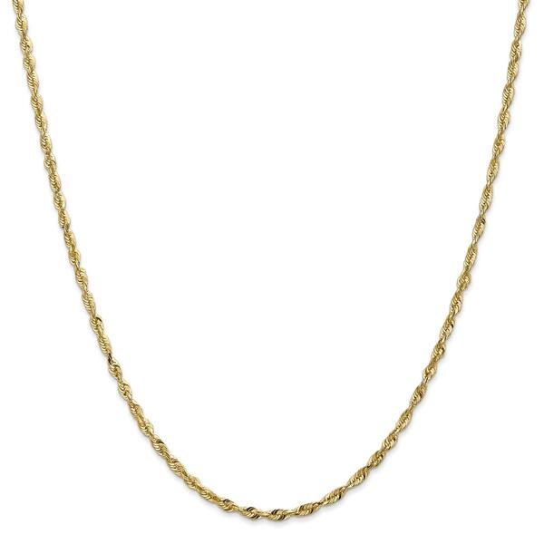 Unisex Gold Classics&#40;tm&#41; 2.5mm. 14k Diamond Cut Light Rope Necklace - image 