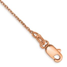 Gold Classics&#8482; 1.0mm. Rose Gold Diamond Cut Cable Anklet