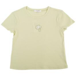 Girls &#40;7-16&#41; No Comment Palm Tree Embroidered Cutout Tee