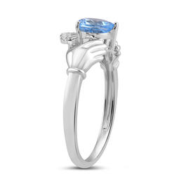 Gemstone Classics&#8482; Sterling Silver Blue Topaz Claddagh Ring