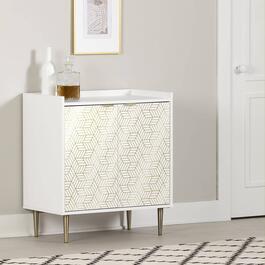South Shore Hype White & Gold Storage Sideboard