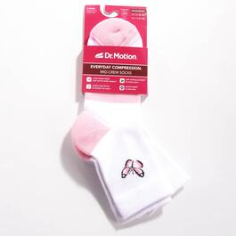 Womens Dr. Motion 2pk. Butterfly Compression Mid Crew Socks