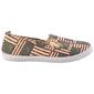 Womens Ashley Blue Twin Gore Flag Canvas Slip Ons - image 2