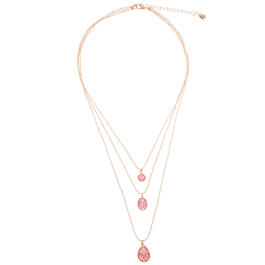 Ashley Cooper&#40;tm&#41; Gold Necklace w/ Pink Drop Stones