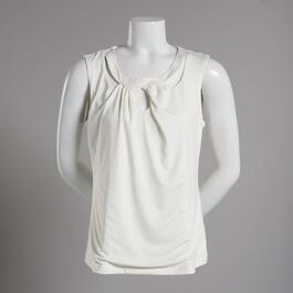 Womens Zac & Rachel Sleeveless Solid ITY Cut-Out Top