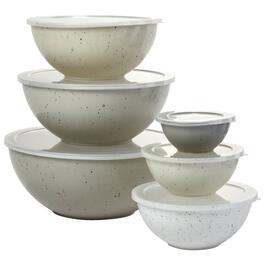 12pc. Speckled Mixing Bowl Set - Light Grey