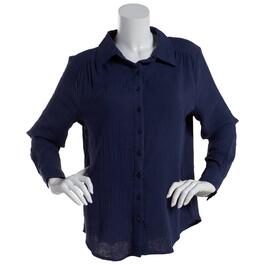 Womens Architect&#40;R&#41; Long Sleeve Banded Collar Gauze Shirt