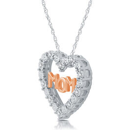 Nova Star&#174;  Rose Gold Lab Grown Diamond Mom Heart Pendant