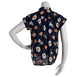 Womens Architect&#174; Oranges Floral Button Front Blouse