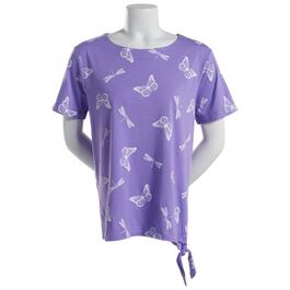 Womens Bonnie Evans Short Sleeve Butterfly Dragonfly Tee