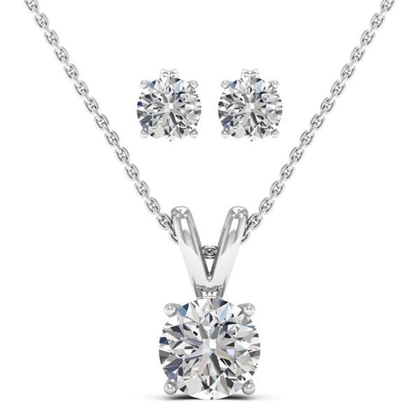 Moluxi&#40;tm&#41; Sterling Silver Moissanite Necklace & Stud Earrings Set - image 