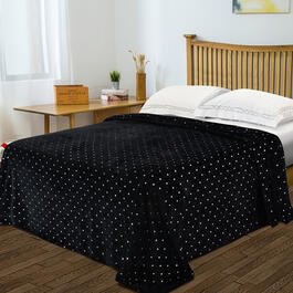 Superior Metallic Polka Dot Ultra-Plush Fleece Blanket