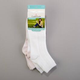 Womens Cuddl Duds(R) 3pk. Vertical Twist Solid Ankle Socks