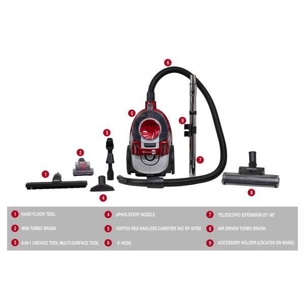 Atrix Vortex Red Vacuum w/ HEPA Filtration