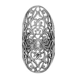 Marsala Silver Plated Filigaree Lace Look Large Ring