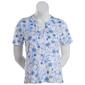 Womens Hasting & Smith Short Sleeve Viney Floral 2Fer Top-Blue - image 1