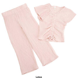 Girls &#40;4-6x&#41; Sweet Butterfly Cinch Front Top & Palazzo Pants Set